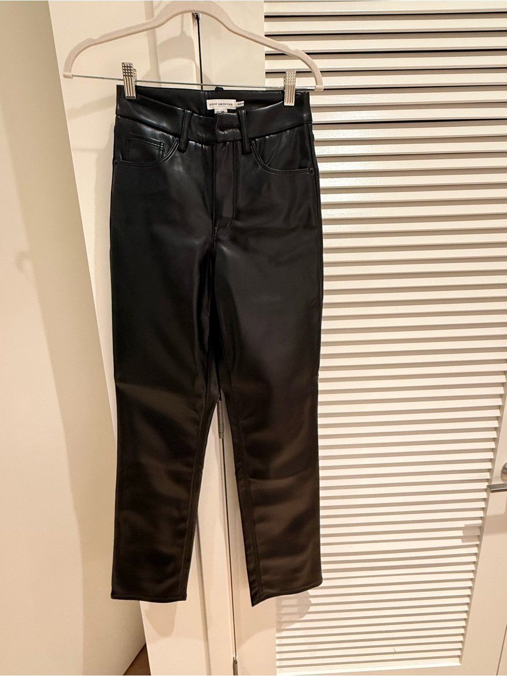 Good American Better Than Leather Black Faux Leather Good Icon Pants